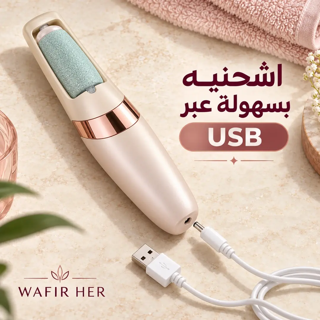 جهاز تقشير القدم مع كابل شحن USB